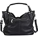 Handbags for Women WISHESGEM Large Capacity Ladies Hobo Purses Top Handle PU Leather Shoulder Bags Black