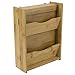 Bamboo Key and Mail Organizer For Wall ( Natural), By Home Basics | Mail Shelf Organizer With 6 Interior Key Hooks | Dual Compartment Small Mail Holder