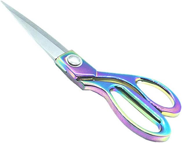 8 Inch Rainbow Craft Tailor Scissors Metallic Shears Knife Edge Heavy Duty Stainless Steel Professional Fabric Dressmaker Shears for Cutting Fabric, Cloth, Leather, Canvas etc (8 Inch)