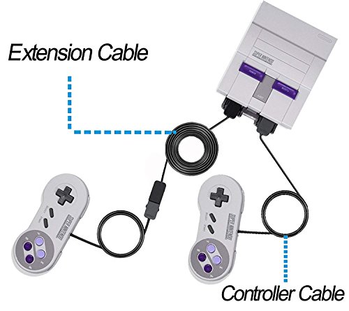 image for Snorain SNES Classic Controller Extension Cable 3M / 10ft (2-PACK), Ex