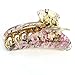 Claw Clamp - TOOGOO(R) Pink Flowers Print Crescent Shape Hair Claw Clamp for Woman