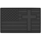 Christian Flag Patch PVC American Flag Patch Compatible with Velcro Christian Patches for Backpacks Christian Patch for Caps PVC Patches Christian Morale Patches for Hats (Blackout Subdued)