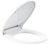 Pipishell Soft Close Toilet Seat with Quick Release White O Shape Hinges view 9
