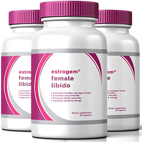 EstroGem®, Premium Female Libido Enhancer &amp; Booster for Women, 100% Natural Herbal Ingredients, Diet Supplement, 3 Bottles