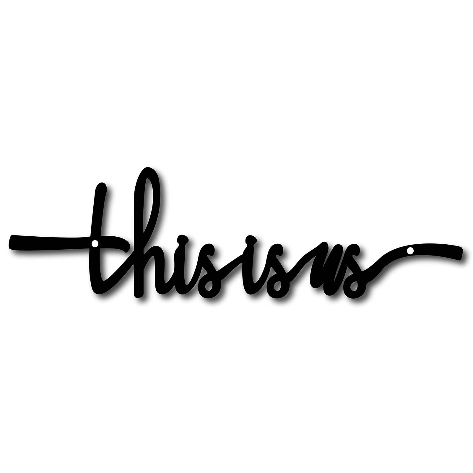 CREATCABIN This Is Us Metal Sign Wall Art Decor Rustic Letter Signs Black Hanging Word Cutout Decoration for Christmas Home Decoration Indoor Outdoorart Living Room Aesthetic Bedroom Decor 4x12.4Inch