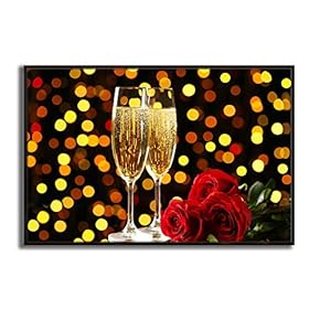 Framed Canvas Wall Art Wine Cups Canvas Prints Home Artwork Decoration for Living Room,Bedroom - 16x24 inches