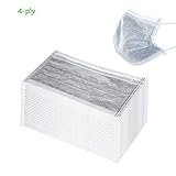 Disposable Face Mask, Goyop Dust Surgical Medical Masks Disposable - Activated Carbon 4-Ply Flu Masks Hypoallergenic Medical Dental Sanitary Mask (White) - 3 Year Shelf Life