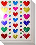 Jazzstick 400 Valentine's day Colorful Glitter Heart Stickers 10 sheets (VST01A20)