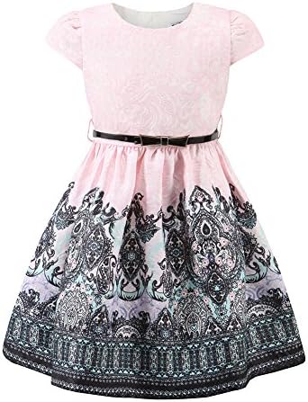 childdkivy Kids 3-10 Years Old Pink Girls Special Occasion Formal Party Jacquard Princess Christmas Dresses
