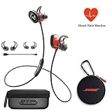 Bose SoundSport Pulse | Sport Heart Rate Bluetooth Wireless In-Ear Headphones - Red & Charging Case - Bundle