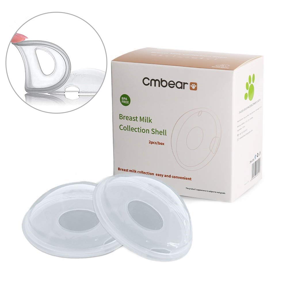 Angzhili 2 Pcs Reusable Breast Milk Collection Shells Breast Shells Nursing Cup Soft Milk Saver Flexible Anti-Overfill Breast Pad