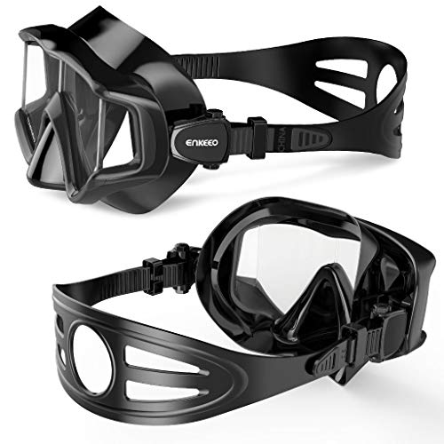 ENKEEO Dive Mask Wide 180 Degree Vision Snorkeling Lens for Adults and Children in Diving, Scuba and Swimming (Black) - Thumbnail 5