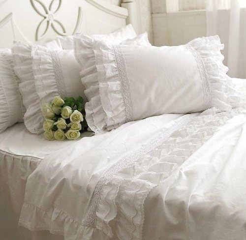 DIAIDI Home Textile,Luxury Lace Ruffle Pillowcases,Beautiful White Pillowcases,Pillow Case,Pillow Cover,19''29'', 1 pair (2)