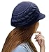 HINDAWI Womens Winter Hat Warm Knit Wool Ski Snow Caps with Visor Navy