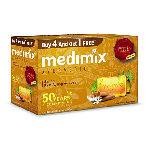 Medimix Ayurvedic Sandal Bathing Bar, 125 g (4 + 1 Offer Pack) Medimix Ayurvedic Sandal Bathing Bar, 125 g (4 + 1 Offer Pack)