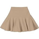 Neutocd Toddler Baby Girls Skirts Skorts Elastic Girl Pleated Skirts Kid Casual Stretch Waist Skater Skort Built in Shorts
