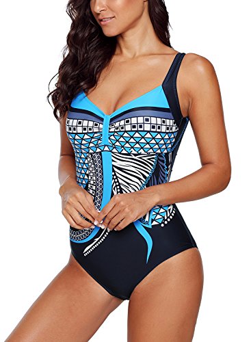 Aleumdr-Badeanzug-Damen-Push-up-bademode-bauchweg-figurformend-Bandeau-groe-Gren-Rckfrei-S-XXL