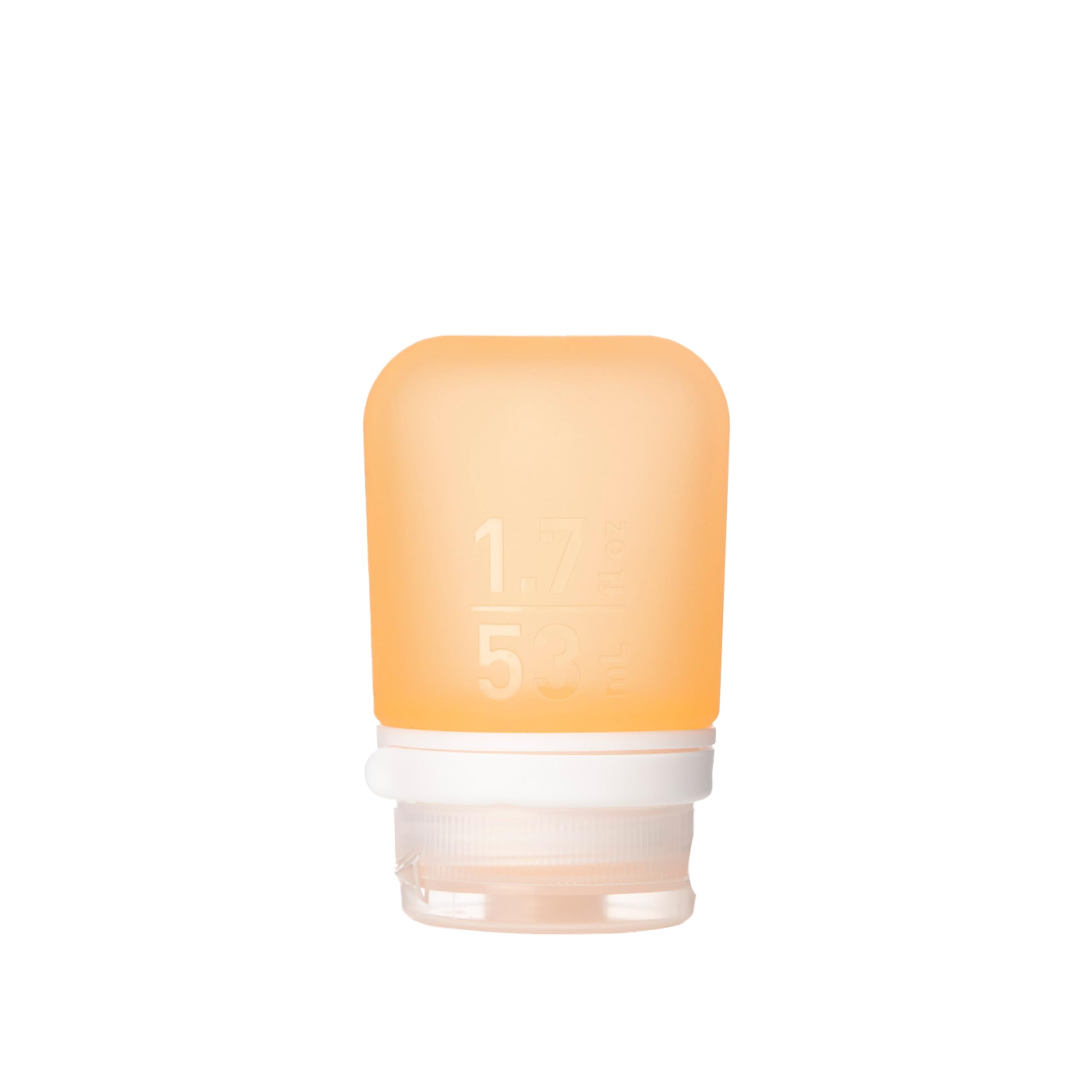 humangear GoToob+ Refillable Silicone Travel Size Bottles with Locking Cap, Orange, Small, 53ml