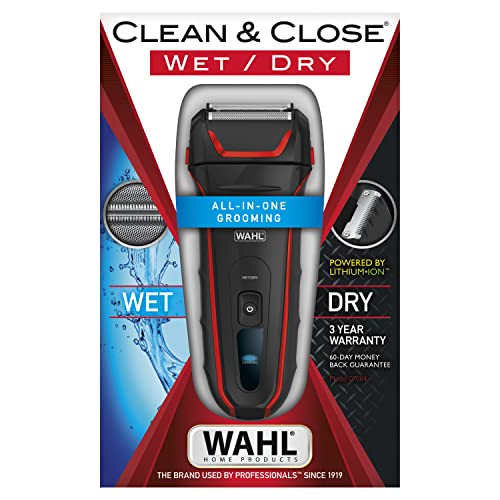 Wahl Clean & Close Electric Razor Rechargeable Wet/Dry Waterproof