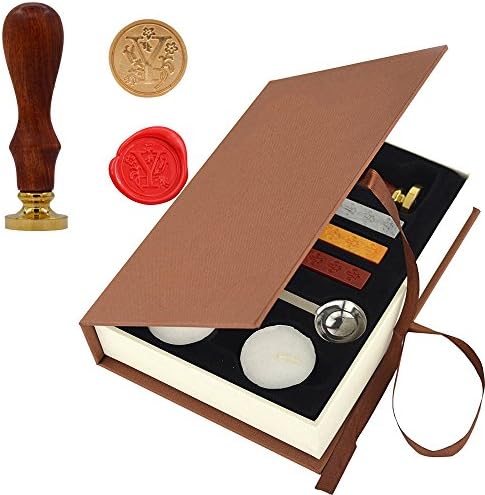Seal Wax Kit Vintage Initial Letters A-Z Alphabet Wax Badge Seal Stamp Set Tool Gift