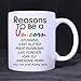 WECE 11 Ounces Funny Quotes Reasons To Be A Unicorn Coffee Tea White Mugs Cup, Perfect for Unicorn Lovers
