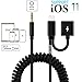 iPhone X Aux Charger Cord, DISDIM 2 in 1 Spring [Extension to 5FT] Lightning to 3.5mm Headphone Audio Jack Adapter with 8Pin Extend Charging Port Cable for iPhone X /8/8Plus,iOS 11 to Home/Car Stereos