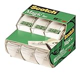 Scotch Magic Tape 3105, 3/4 x 300 Inches, Pack of 3