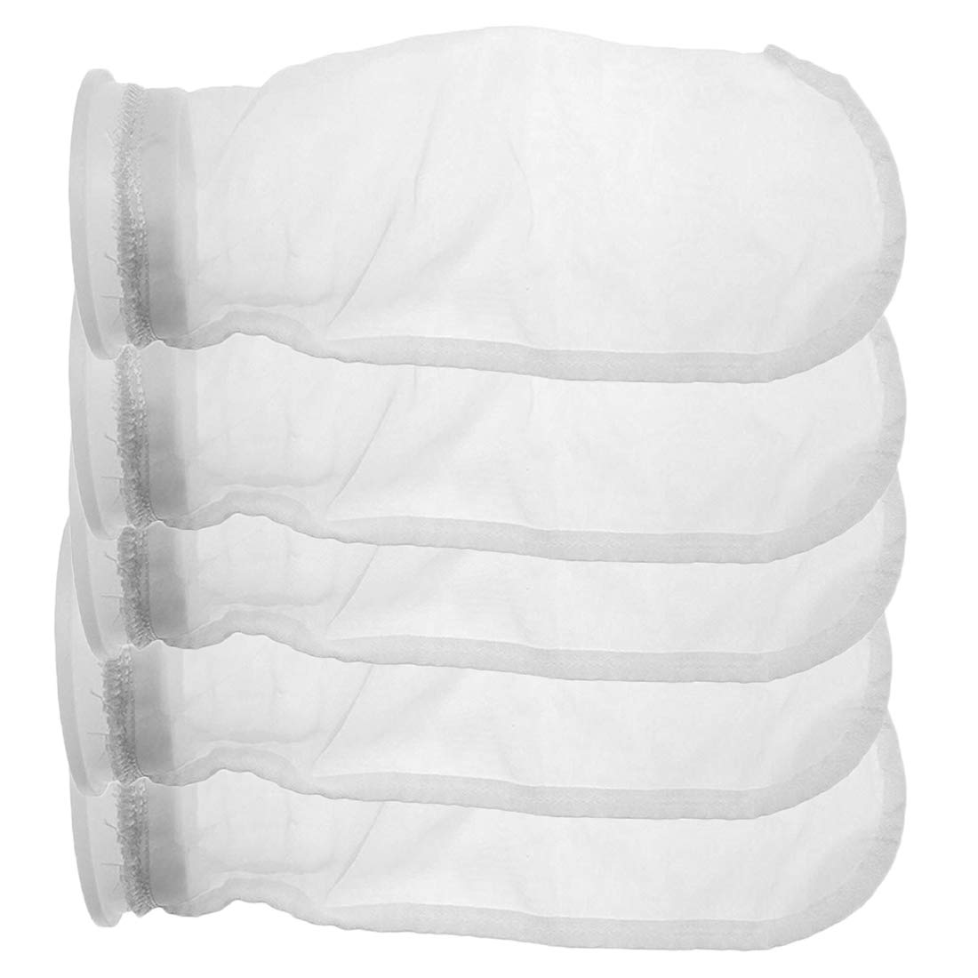 5 Pack 200 Micron Nylon Mesh Filter Socks 4 Inch Ring - by 15 Inch Long – Aquarium Water Filter Bags (200 Micron)