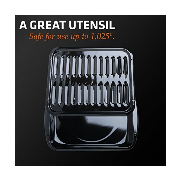 Range Kleen Broiler Pans for Ovens BP102X 2 Pc Black Porcelain Coated