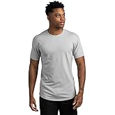 BYLT Mens Drop-Cut Men's T Shirt, Plain Tshirts for Men, Drop Cut Basic Crewneck Tee, Wrinkle Resistant, Stretch Fit