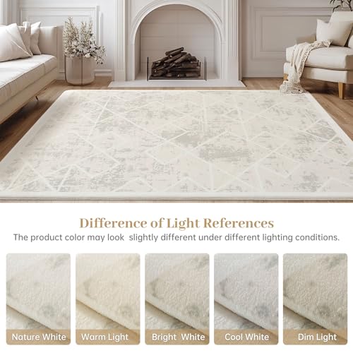 Leesentec Carpet Salon 200x300 Room Rugs Cream Ivory White White Baby Child Vinyl Short Hair Modern Abstract Geometry Soft Non-Slip Bedroom Accessories