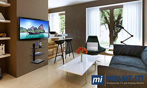 Mount-It! Floating Wall Mounted AV Entertainment Shelf for DVD Players, Cable Boxes, Audio, Gaming Systems, 3 Black… - Image 3
