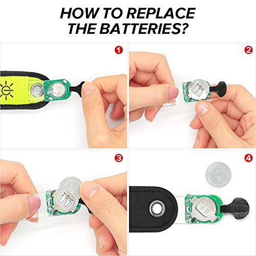 Higo LED Armband, Safety Lights for Running, Glow in the Dark Slap Bracelets - Perfect Gift for Men& Women, Boys& Girls, One Size Suit for All (Green 45cm)