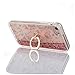 iPhone 7 Plus Case with 360° Ring Holder - SUPVIN Fashion Crystal Clear Quicksand Liquid, Floating Luxury Bling Glitter Sparkle Diamond Ultra Thin Case for 5.5 inch iPhone 7 Plus / 8 Plus (Rose Gold)