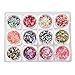 Nail Glitter Sequins, DANCINGNAIL 12 Colors/Set Mixed Colorized Nail Art Glitter Sequins DIY Decoration