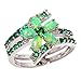CiNily Silver Green Fire Opal Emerald Women Jewelry Gemstone Ring Size 5-12 (6)