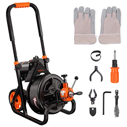 Drain Cleaner Machine, TACKLIFE 75 Ft x 1/2 Inch Plumbing Snake Drain