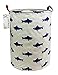 FANKANG Storage Basket, Nursery Hamper Canvas Laundry Basket Foldable with Waterproof PE Coating Large Storage Baskets for Kids Boys and Girls, Office, Bedroom, Clothes,Toys（Shark）