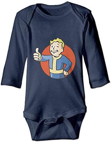 Fallout Vault Boy Newborn Baby Navy Long Sleeve Jumpsuit Bodysuits