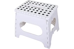 Fisiei Step Stool,Step stools for Adults,Folding Step Stool,Folding Stool,Foldable Stool,Small Step Stool for Kitchen,Bathroom,Living Room,Bedroom, Office, etc.(White, 11inch Height)