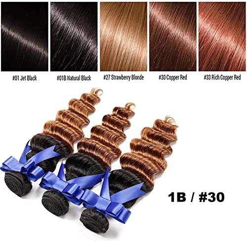 Brazilian Ombre Virgin Hair Deep Curly Wave Bundles 100% Human Hair Extensions Deep Wave Bundles Two Tone Ombre 1B 30(12 14 16)