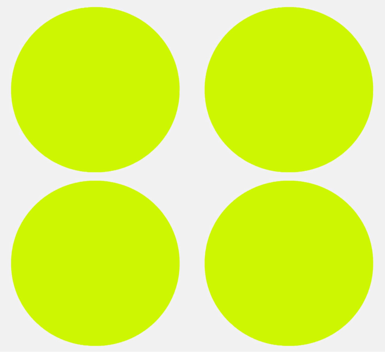 Royal Green Round Bright Labels 3 Inch (7.5CM or 75MM) Large Neon Yellow Stickers 100 Pack
