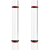 2-Piece Polymer Clay Acrylic Rolling Pin Set &ndash; Clear Slab Roller Tools with Thickness Rings for DIY Sculpting &amp; Air-Dry Clay Projects