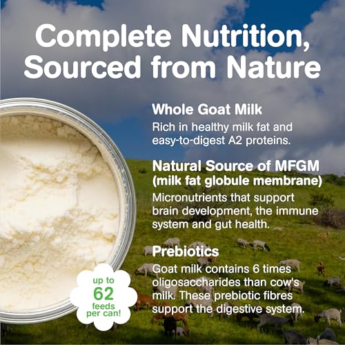Capricare Whole Goat Milk Powder Baby Formula Stage 2 – Nutritional Baby Essentials, No Added Palm Oil, Soybean Oil, GMOs, Glucose, Refined Sugars, Corn Maltodextrin – 6 Months & Above, 800g