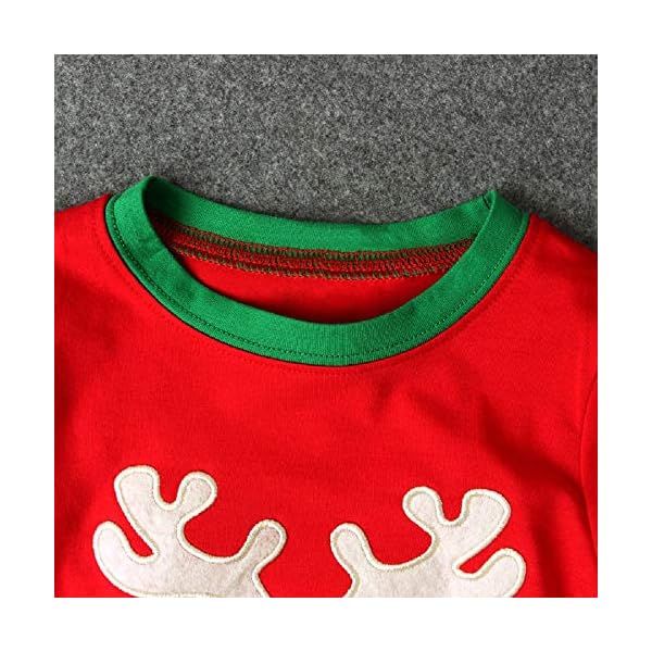 Kids Xmas Toddler Baby Boy Girl Deer Print Long Sleeve Shirt + Pants Christmas Outfit Clothes Set (Red, 3T) - Image 6