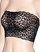 CENG MAU Women's Plus Size Floral Lace Unlined Stretchy Strapless Bandeau Tube Tops See Through Bras