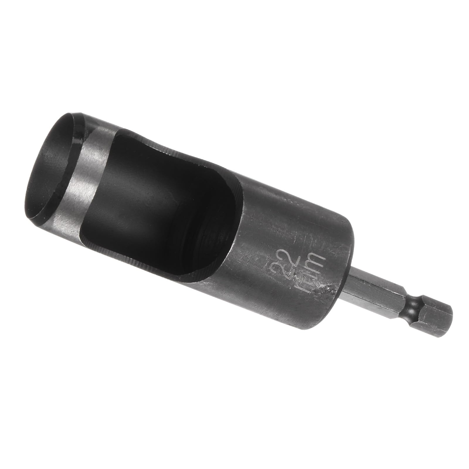 Kozelo Leather Hole Punch Tool - [22mm x 1/4" Shank] Extension Hex Shank Drill Bit High-Carbon Steel Rotary Hollow Puncher for Fabric Leathercraft Belts Use, 119mm Length
