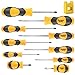 Magnetic Screwdriver Set 10 PCS,Famistar Professional Cushion Grip 5 Phillips and 5 Flat Head Tips Screwdriver for Repair Home Improvement Craft