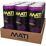 MATI Low Calorie Natural Healthy Energy Drink 12 Ounce (Passion Fruit, 12 Pack)
