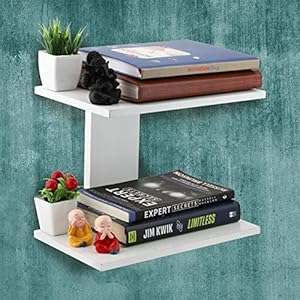 SKAFA Wood 37x20x24 Cm Wall Mounted Shelf (MDF, White)